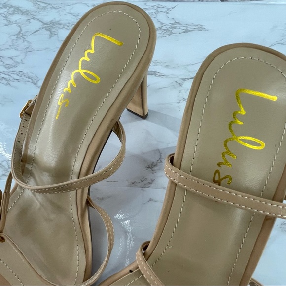 Lulu’s Jayjae Light Nude Square Toe Buckled High Heel Sandals Size 10 - Picture 7 of 9